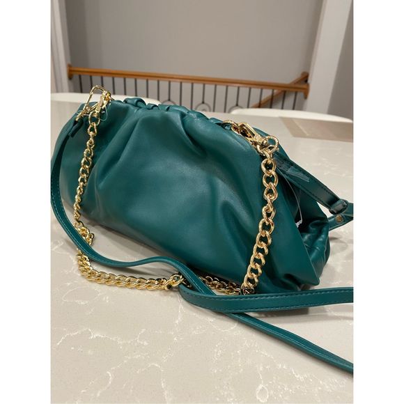 INC Green Vegan Leather Satchel bag NWOT - Picture 3 of 11